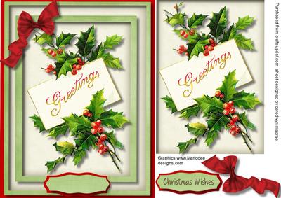 Lovely Christmas Greetings with Holly