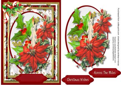 Beautiful Candle and Poinsettias 
