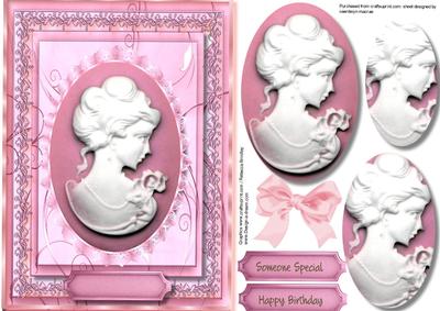 Lovely Cameo in Pink and Lace 