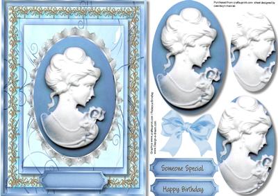 Lovely Cameo in Blue and Lace 