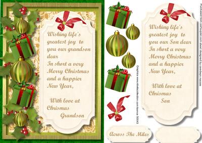 Christmas Greetings to a Grandson or Son