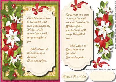 Christmas Greetings Daughter or Granddaughter