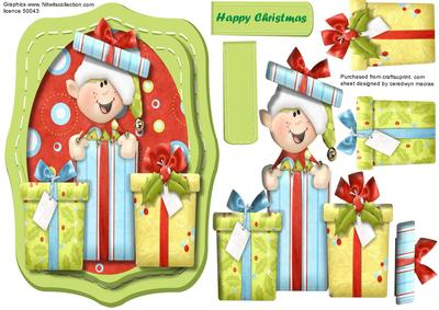 Lovely Elf Hiding in the Present 