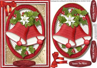 Beautiful Christmas Bells Ina Oval Frame 