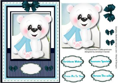 Cute Pola Bear at the North Pole 