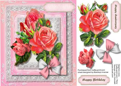 Beautiful Roses on Gorgeous Lace 