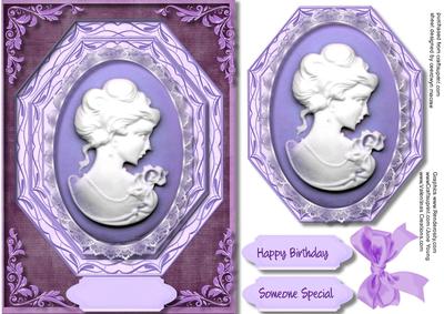 Beautiful Lilac Octagonel Cameo