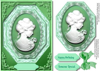 Beautifuol Green Octaganel Cameo