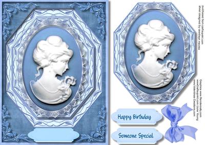 Beautiful Blue Octagonal Cameo