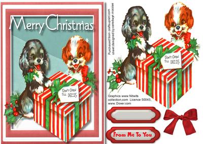 Two Little Puppies Can't Wait Till Christmas 