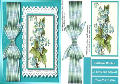 Lovely Forget-me-nots on Battenburge Lace 