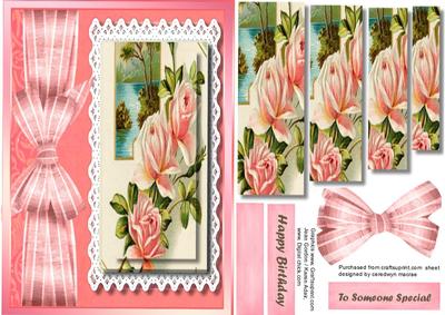 Lovely Pyramid Pink Roses on Battenburge Lace 