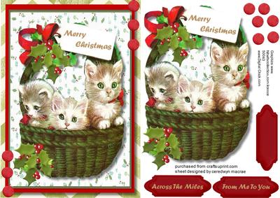 Three Little Kitties Ready for Christmas 