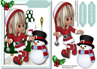 Lovely Elf and Snowman
