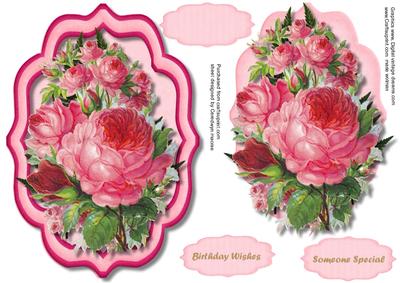 Lovely Pink Braket with Roses 
