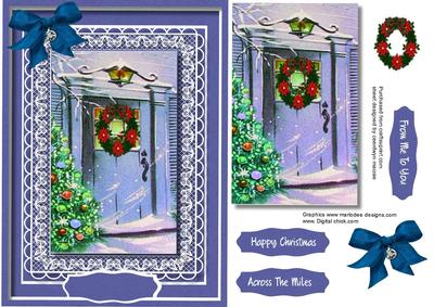 Lovely Christmas Door on Lace 