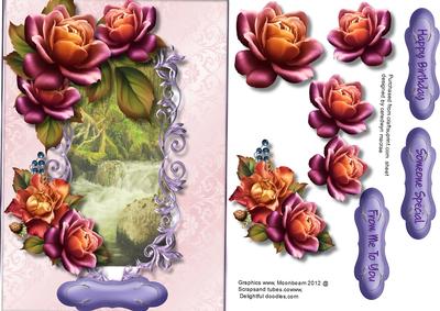 Autumn Roses at the Waterfall