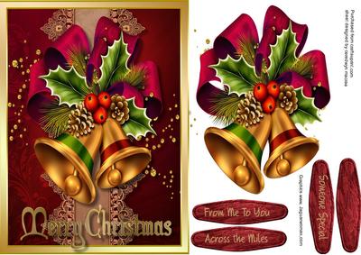Beautiful Christmas Bells on Lace Inset