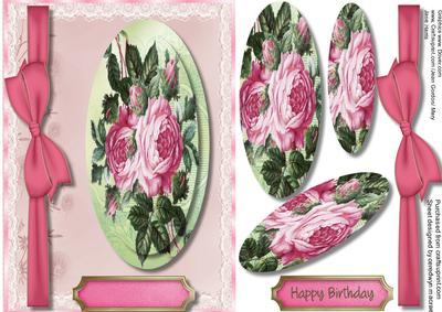Beautiful Roses in Oval Pyramid 