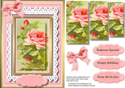 Locely Pyramid Pink Roses and Lace 