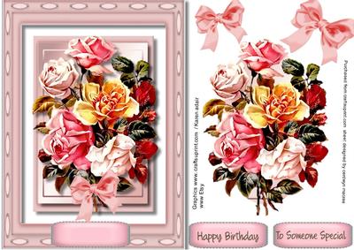 Beautiful Mixed Roses in a Kadair Frame 