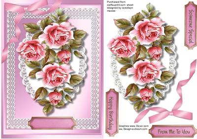 Beautiful Lace and Pink Roses 