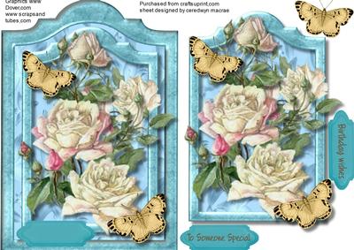 Lovely Shaped Card and Roses 