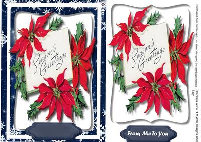 Lovely Poinsettia on a Bracket Frame 