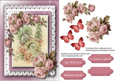 Beautiful Rose Cottage and Butterflies 
