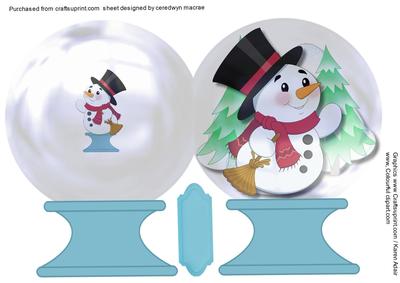 Lovely Snowglobe Card with Snowman 