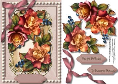 Beautiful Autumn Roses and Pearls 