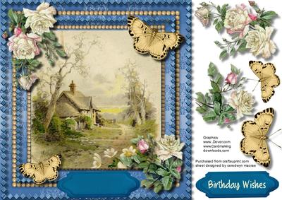 Beautiful Country Scene with Roses 