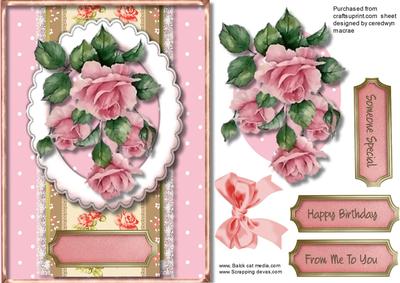 Beaitiful Pink Roses in a Oval Frame 
