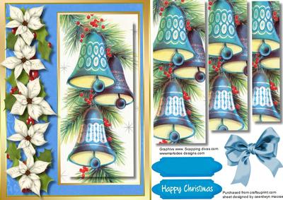 Lovely Blue Bells and Poinsettias 