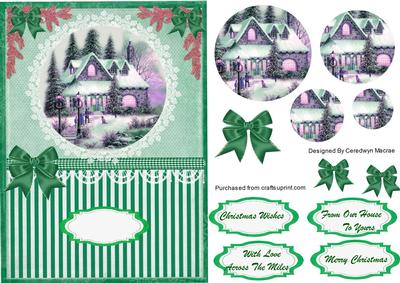Lovely Christmas Scene in Green