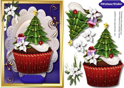Lovely Yummie Christmas Tree Cup Cake