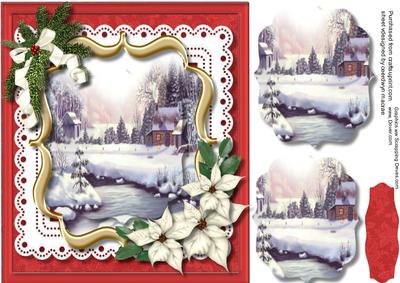 Beautiful Christmas Snow Sene ,pyramid