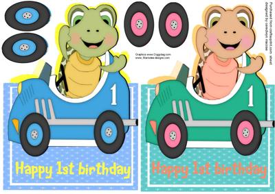 Lovely Over the Edge Ist Birthday Turtles . Boy and Girl