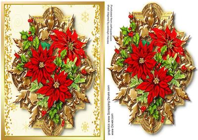 Beautiful Gold Star with Poinsettias.