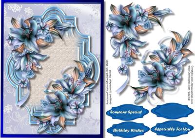 Beautiful Blue Lilles on a Lovely Plaque