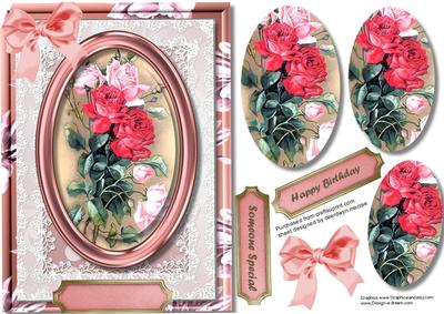 Beautiful Roses in a Flower Frame 