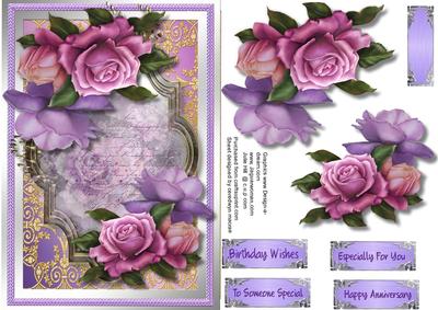 Beautiful Belleepoquel Roses on Silver and Gold