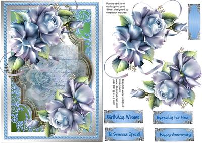Beautiful Porceline Roses on Silver and Gold 