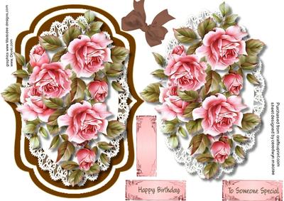 Beautiful Pink Roses in a Deep Taurpe Bracket