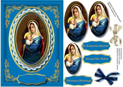 Beautiful Baby Jesus and Mary in a Oval Frame
