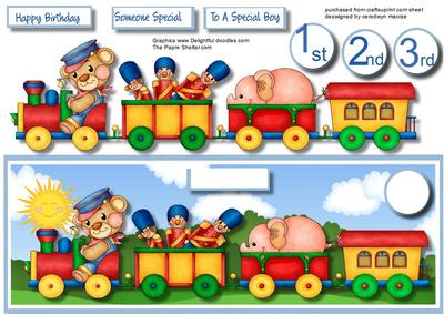 Birthdat Boy with the Animal Train