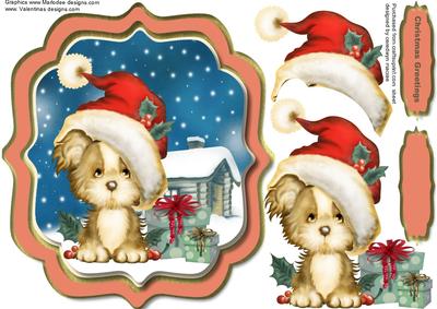 Little Doggie Waiting for Santa 