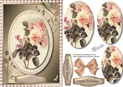 Beautiful Shabby Chic Cream Roses in Pyramid 