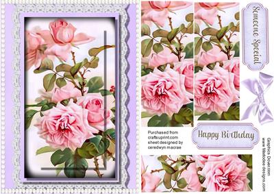 Beautiful Roses in a Lace and Pearl Frame 