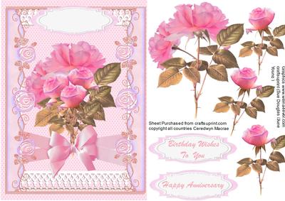 Beautiful Delicate Rose Blossom in a Scroll Frame